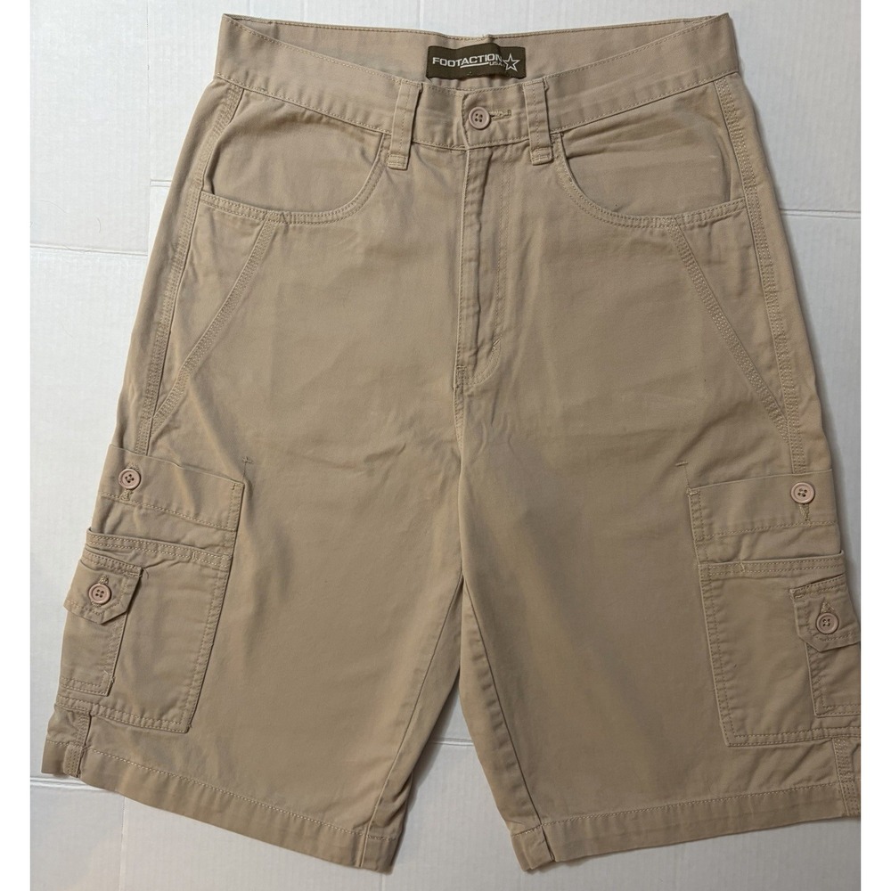 Vintage Footaction USA Khaki Cargo Shorts Baggy Y2K Skater Men's Sz 32